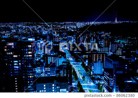 Night view of central Sendai city seen from SS30 (Sendai city, Miyagi prefecture) Night view of central Sendai city seen from SS30 (Sendai city, Miyagi prefecture) 86062380