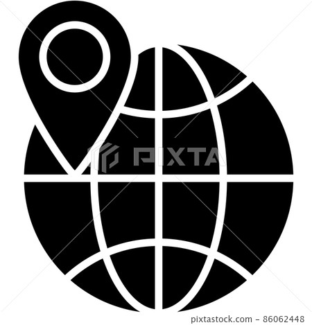 Globe Location Glyph Icon Vector 86062448