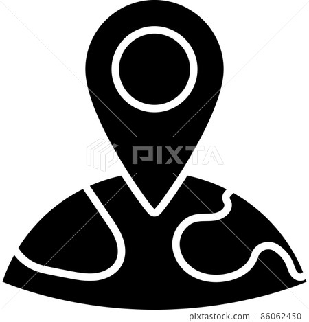 Earth Location Map Glyph Icon Vector Earth Location Map Glyph Icon Vector 86062450
