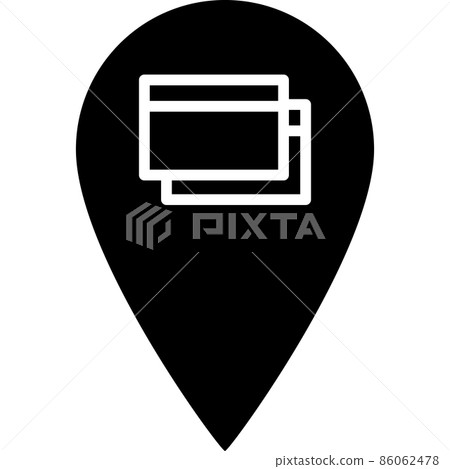 Map Location Glyph Icon Vector - Stock Illustration [86062478] - PIXTA