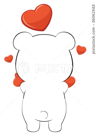 White bear and red heart White bear and red heart 86062688