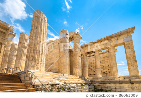 Propylaea palace on Acropolis of Athens, Greece, Europe 86063009