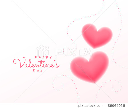 valentines day wishes background with two pink hearts 86064036