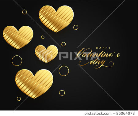 golden hearts valentines day premium greeting design 86064078