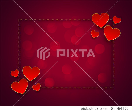 valentines day red background with hearts and... - Stock Illustration ...