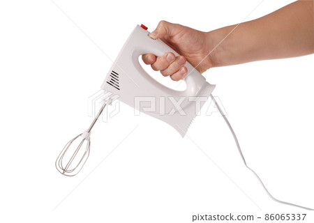 Chef holding white blender 86065337