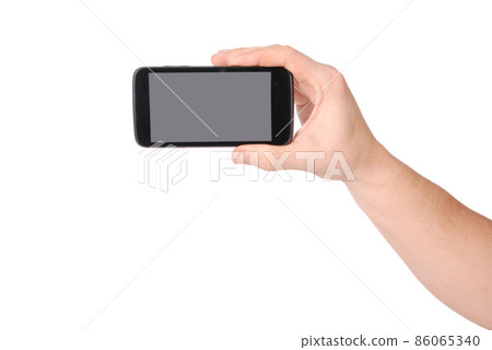 Man hand holding the smartphone Man hand holding the smartphone 86065340