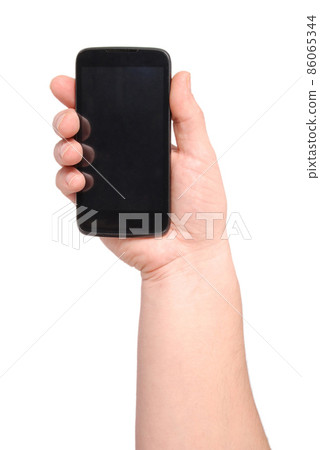 Man hand holding the smartphone Man hand holding the smartphone 86065344