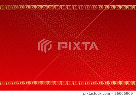 red chinese pattern background with golden borders 86066909