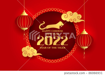 red chinese new year background with hanging lanterns red chinese new year background with hanging lanterns 86066931