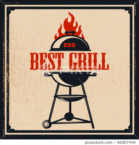 Poster template with bbq grill. Design element... - Stock Illustration ...