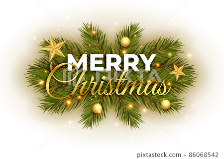 realistic merry christmas decorative celebration background design 86068542