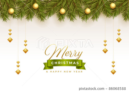 merry christmas celebration card with ornamental decoration 86068588