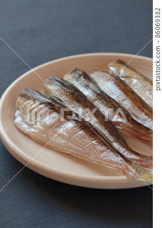 Dried sandfish on a plate Dried sandfish on a plate 86069382