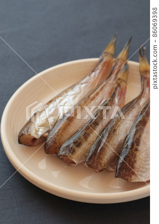 Dried sandfish on a plate Dried sandfish on a plate 86069398