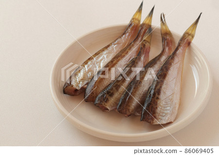 Dried sandfish on a plate Dried sandfish on a plate 86069405