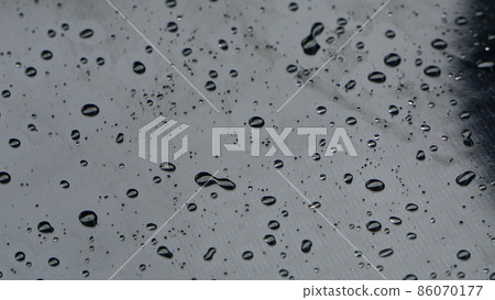 Drops of water on the glass 86070177