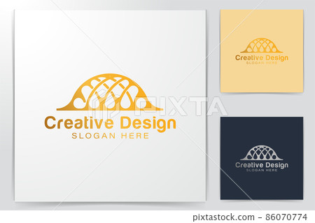 Gold Islamic Dome Palace logo Ideas. Inspiration logo design. Template Vector Illustration. Isolated On White Background 86070774