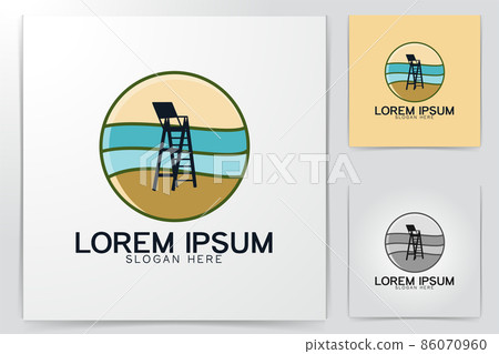 bench safeguard beach logo Ideas. Inspiration logo design. Template Vector Illustration. Isolated On White Background 86070960