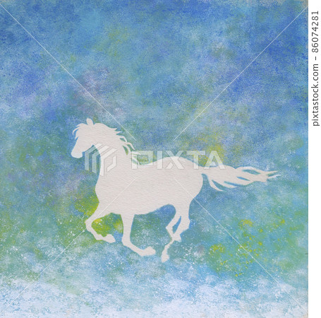 It is a hand-drawn illustration of the silhouette of Hakuba 86074281