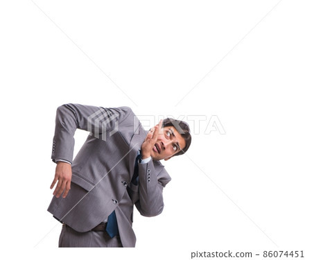 Young puppet businessman isolated on white background Young puppet businessman isolated on white background 86074451