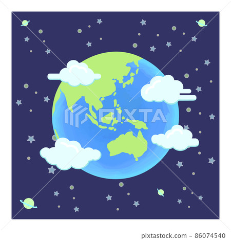Illustration of the earth floating in space Illustration of the earth floating in space 86074540