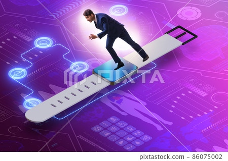 Businessman in the concept with smartwatch Businessman in the concept with smartwatch 86075002