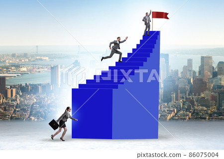 Career ladder concept with the businessman 86075004