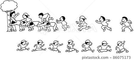 Children's school life Saijiki play 86075173