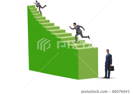 Career ladder concept with the businessman 86076041