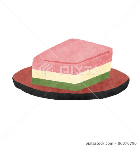 Hand-painted illustration material of Hishi mochi Hand-painted illustration material of Hishi mochi 86076796