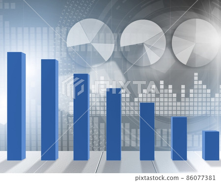 The bar chart showing growth - 3d rendering The bar chart showing growth - 3d rendering 86077381