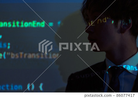 Digitized businessman Digitized businessman 86077417