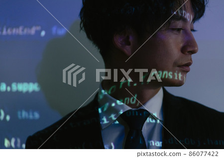 Digitized businessman Digitized businessman 86077422