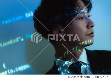 Digitized businessman Digitized businessman 86077423