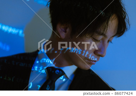 Digitized businessman 86077424