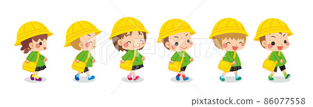 插圖剪貼畫白色背景一組可愛的幼兒園小朋友和朋友一起散步 插圖剪貼畫白色背景一組可愛的幼兒園小朋友和朋友一起散步 86077558