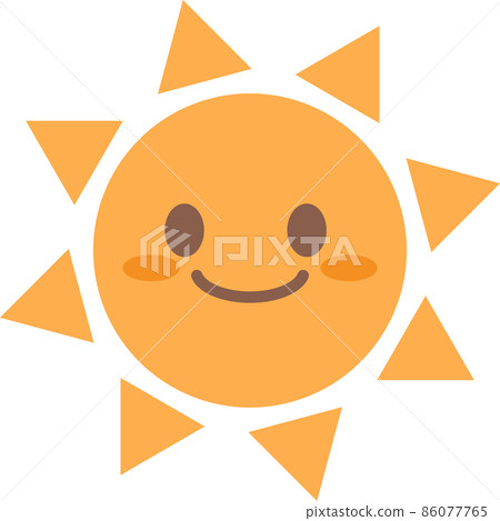 太陽字符的可愛插圖 太陽字符的可愛插圖 86077765