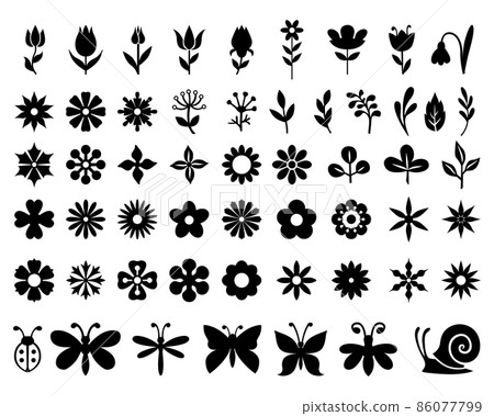Flowers icon set 86077799