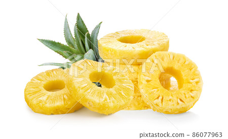 Ripe pineapple isolated on the white 86077963