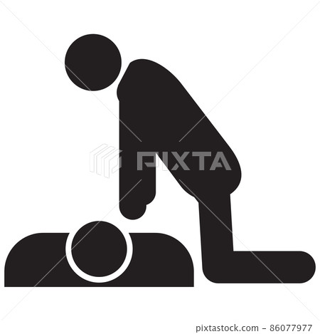 cpr icon on white background. ardiopulmonary resuscitation sign. CPR training symbol. flat style. 86077977