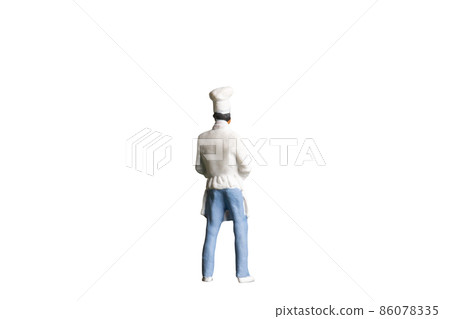 Miniature people Chef isolated on white background 86078335