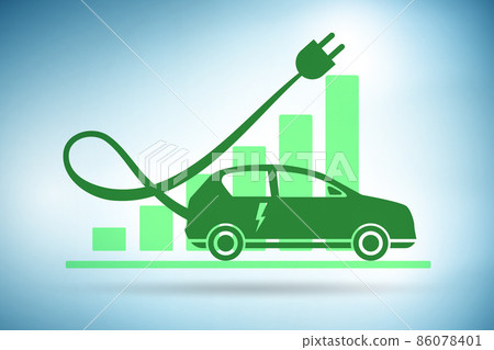 Growth of electric car usage concept 86078401