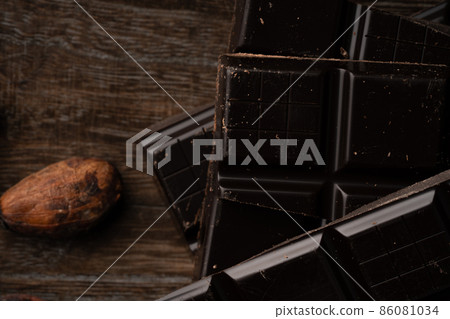 Chocolate and cocoa beans Chocolate and cocoa beans 86081034