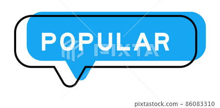 Speech banner and blue shade with word popular on white background Speech banner and blue shade with word popular on white background 86083310