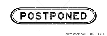 Grunge black postponed word rubber seal stamp on white background 86083311