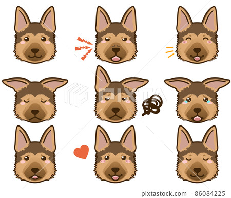 German shepherd facial expression face icon German shepherd facial expression face icon 86084225