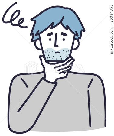 一個留著藍鬍子的男人的簡單插圖 86084353