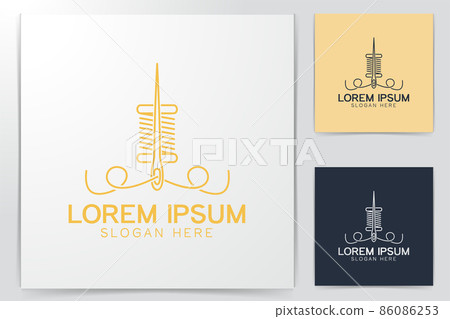 needle and yarn logo Ideas. Inspiration logo design. Template Vector Illustration. Isolated On White Background 86086253