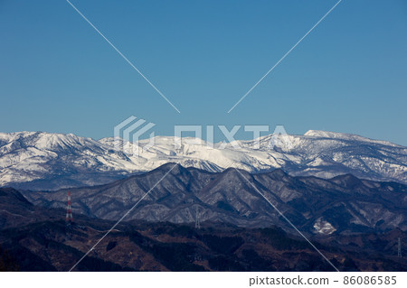 Mt. Kusatsu-Shirane and Mt. Yokote in winter 86086585